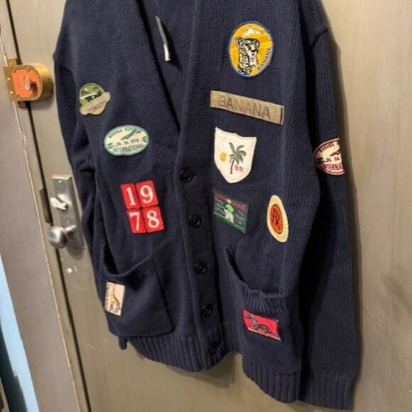 Organic Cotton V-Neck Patch Sweater Cardigan - Picture 10 of 16